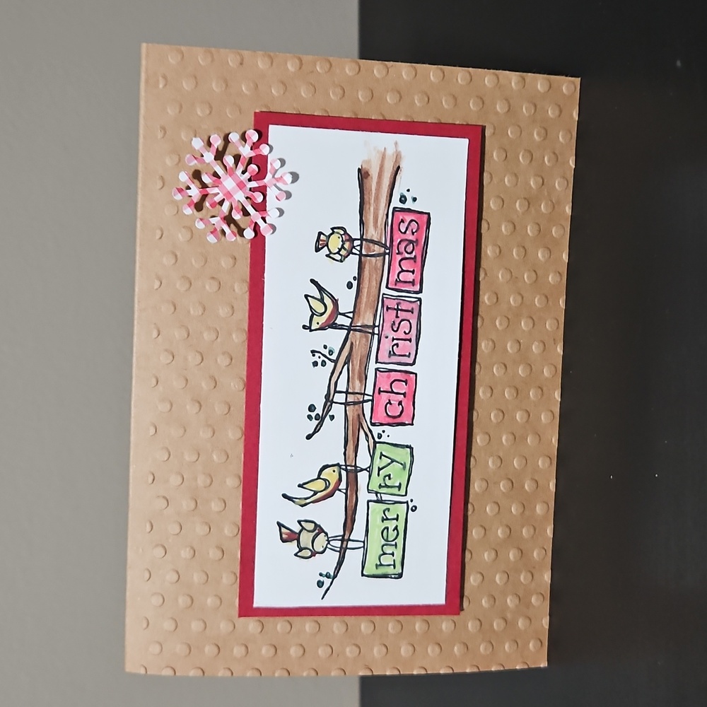 Handmade Christmas Card Birds.